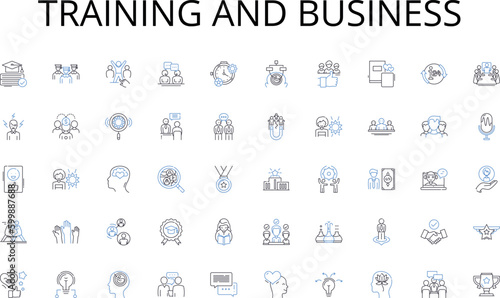 Training and business line icons collection. Inspiration, Designing, Crafting, Planning, Developing, Implementing, Innovating vector and linear illustration. Constructing,Organizing,Adapting outline