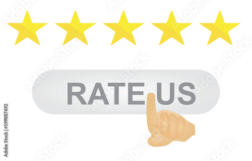 Click on stars to rate icon. vector