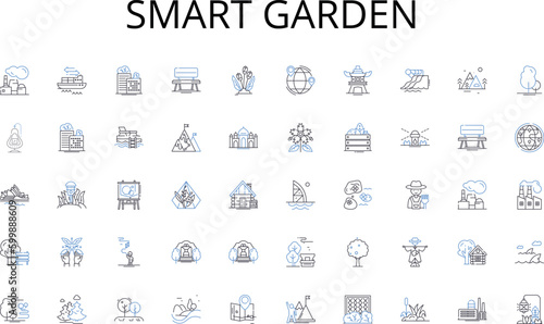Smart garden line icons collection. Algebra, Geometry, Calculus, Trigonometry, Statistics, Analytics, Arithmetics vector and linear illustration. Logic,Equations,Numbers outline signs set