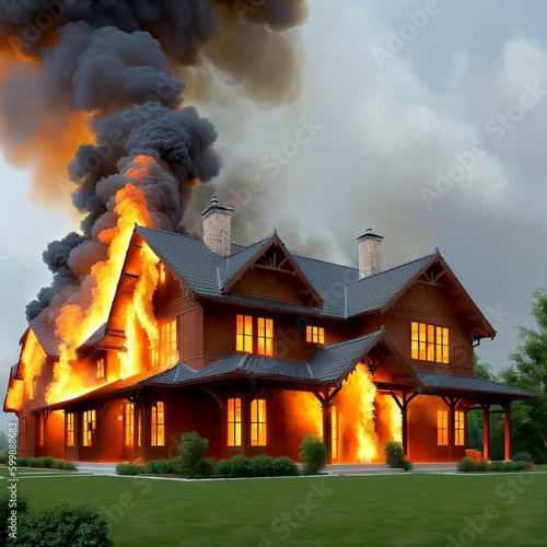 Burning of the house. Generative AI
