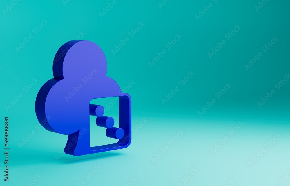 Blue Game dice icon isolated on blue background. Casino gambling. Minimalism concept. 3D render illustration Blue Game dice icon isolated on blue background. Casino gambling. Minimalism concept. 3D render illustration