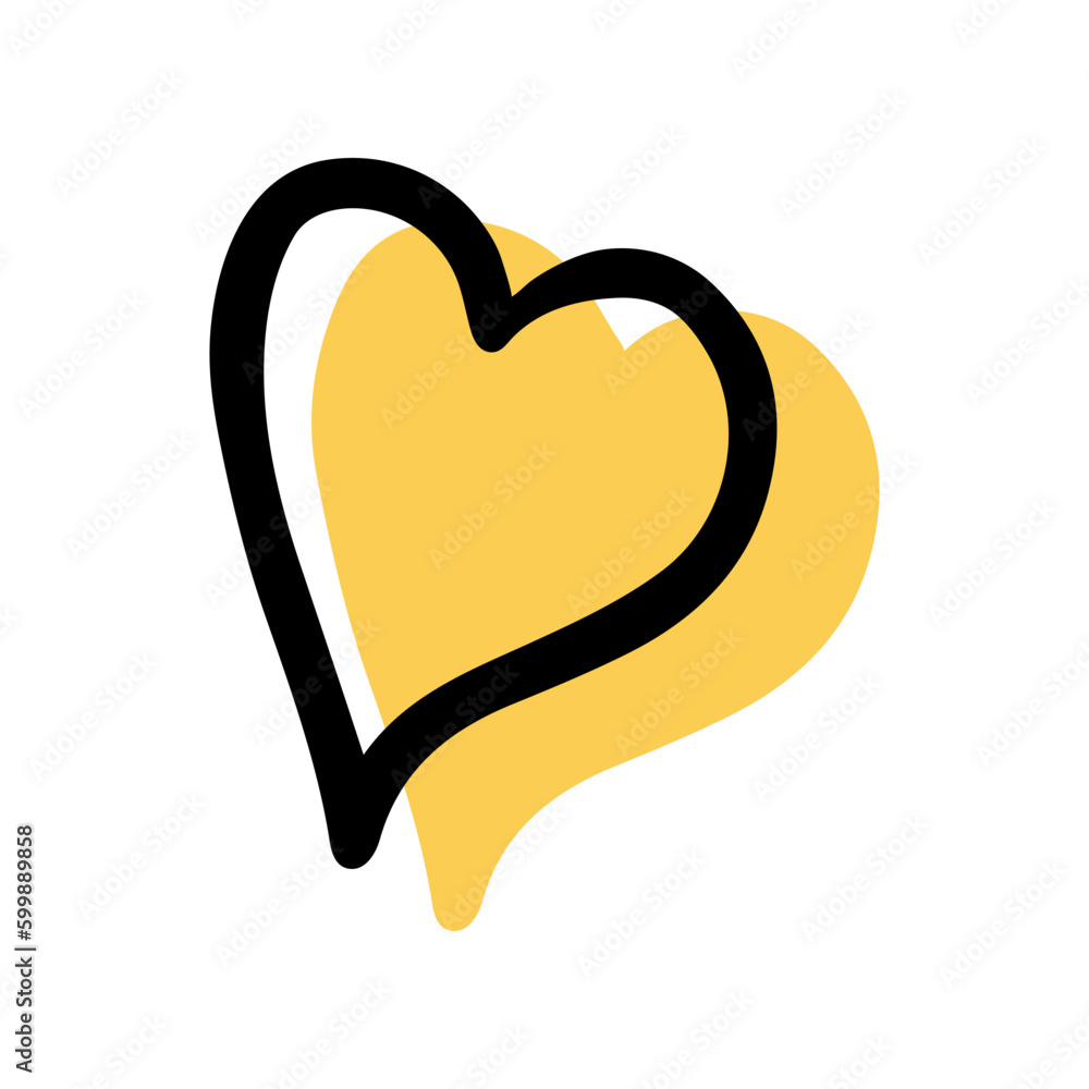 Simple sketch line style element. Doodle cute ink pen heart on white background. Doodle heart. Vector illustration. Simple sketch line style element. Doodle cute ink pen heart on white background. Doodle heart. Vector illustration.