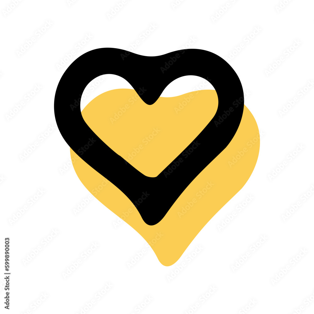 Obraz premium Simple sketch line style element. Doodle cute ink pen heart on white background. Doodle heart. Vector illustration.