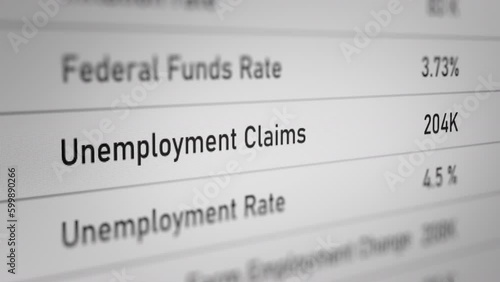 Animated Number of Unemployment Claims. Fictitious Data Created Exclusively for This Concept Footage
