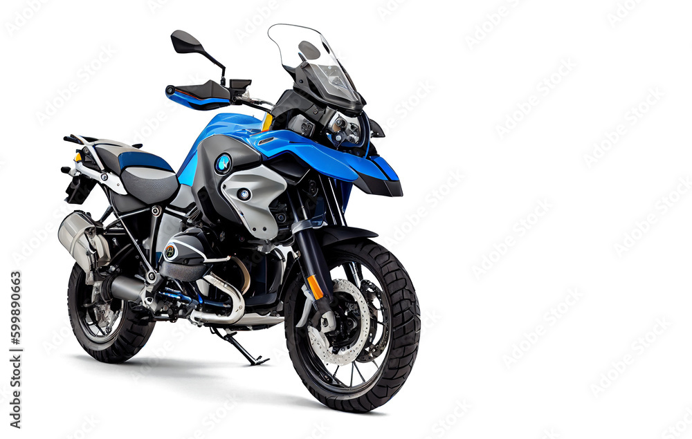 motorcycle on a white background Adventure Motorcycle. motorcycle travel concept