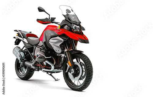 motorcycle on white background. Adventure Motorcycle. motorcycle travel concept