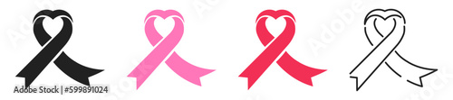 Breast cancer awareness ribbon. Women cancer awareness symbol.Vector illustration.