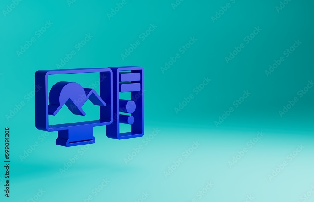Blue Photo retouching icon isolated on blue background. Photographer, photography, retouch icon. Minimalism concept. 3D render illustration Blue Photo retouching icon isolated on blue background. Photographer, photography, retouch icon. Minimalism concept. 3D render illustration