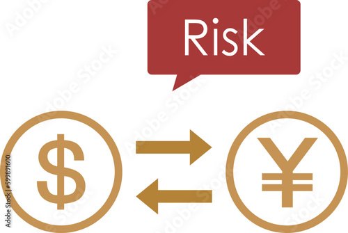 外貨両替　為替リスクのイラスト