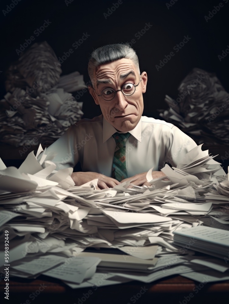 Papers Overload: The Hilarious Struggles of a Desperate Businessman, 3D ...