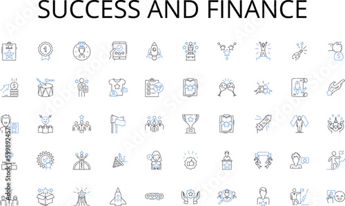 Success and finance line icons collection. Innovation, Progress, Advancement, Technology, Diversity, Modernity, Creativity vector and linear illustration. Empowerment,Inclusion,Equality outline signs