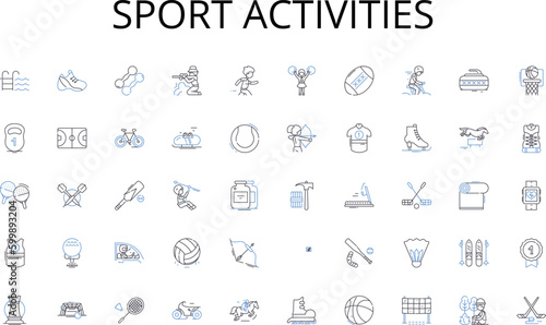 Sport activities line icons collection. Faith, Belief, Trust, Positivity, Encouragement, Renewal, Confidence vector and linear illustration. Brightness,Enthusiasm,Anticipation outline signs set