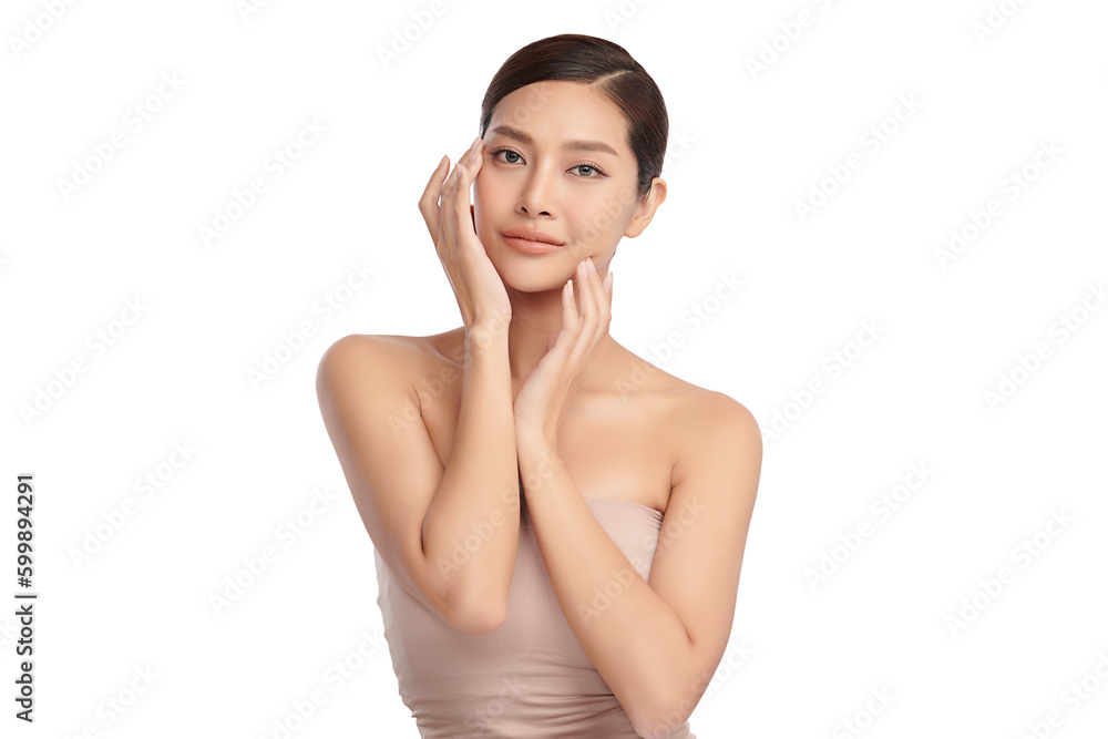 Beautiful young asian woman with clean fresh skin on white background, Face care, Facial treatment, Cosmetology, beauty and spa, Asian women portrait. Beautiful young asian woman with clean fresh skin on white background, Face care, Facial treatment, Cosmetology, beauty and spa, Asian women portrait.