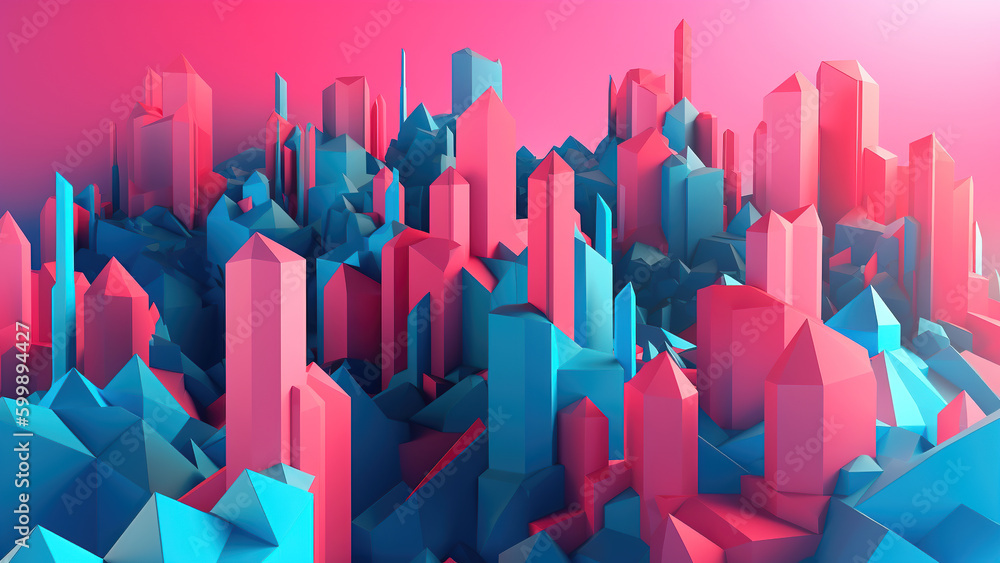 Abstract pink and blue wallpaper, 4k - vibrant color background, hd