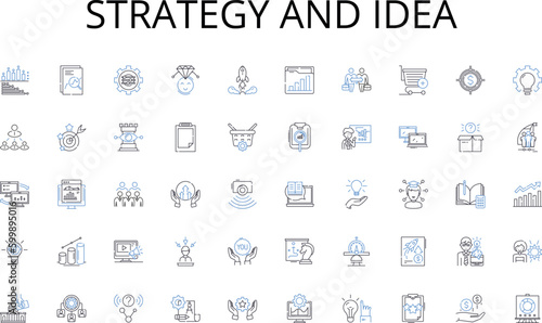 Strategy and idea line icons collection. Education, Opportunities, Insights, Learning, Experience, Inspiration, Motivation vector and linear illustration. Expertise,Training,Development outline signs