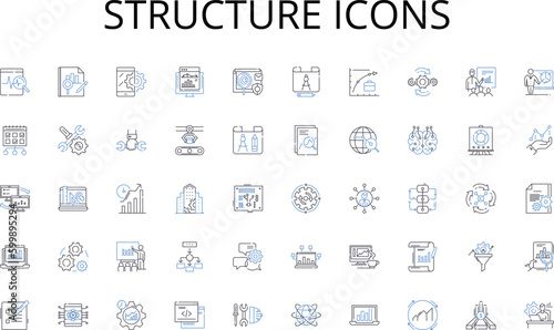 Structure icons line icons collection. Infatuation, Adoration, Passion, Devotion, Romance, Longing, Intimacy vector and linear illustration. Affection,Lust,Obsession outline signs set