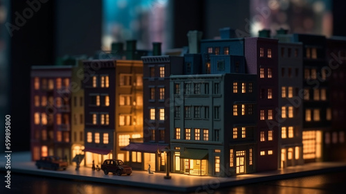 Miniature house model or building. Generative Ai
