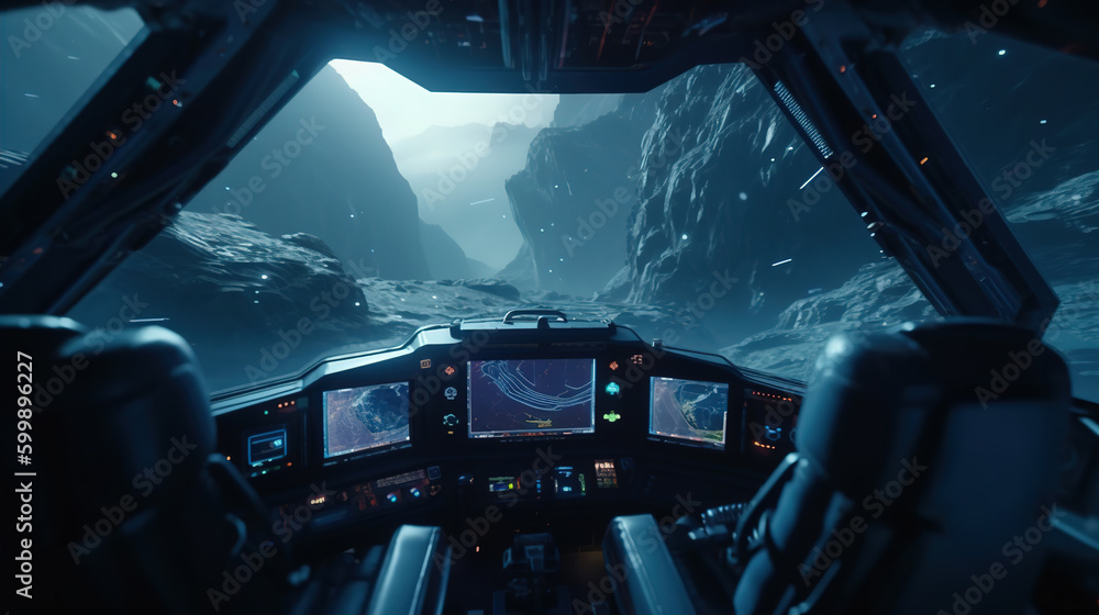 Spacecraft cockpit,created with generative ai tecnology.
