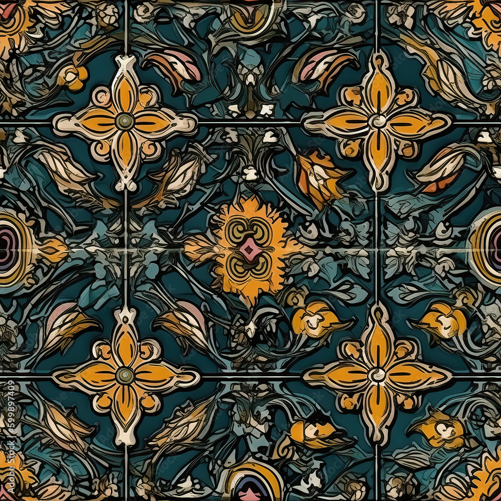 Seamless pattern with ceramic tile pattern. Absrtract decorative porcelain tile. Seamless pattern with ceramic tile pattern. Absrtract decorative porcelain tile.