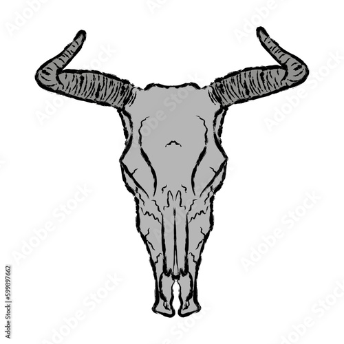 Skull with horns, goat skull. Element for design