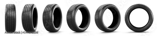 Car tyre isolated on a white background - 3d rendering