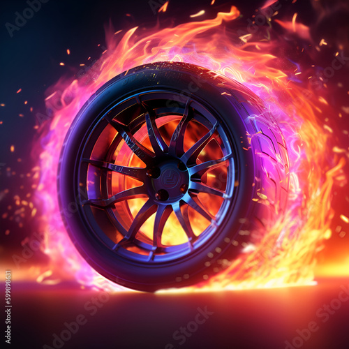 wheel on fire 