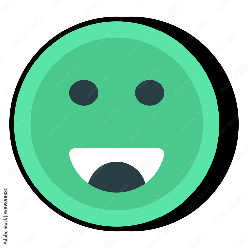 A linear design icon of happy emoji A linear design icon of happy emoji