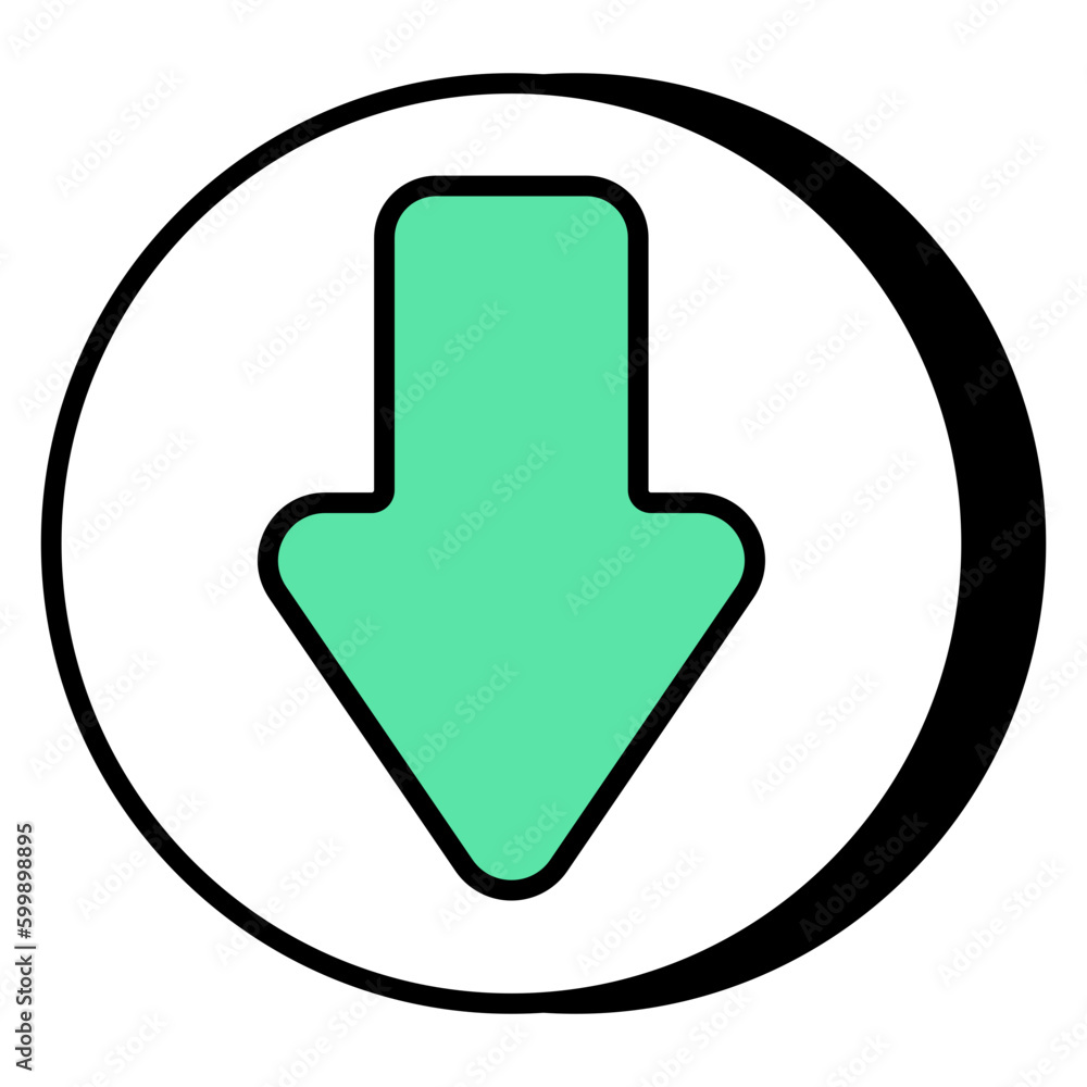 A flat design of downward arrow A flat design of downward arrow