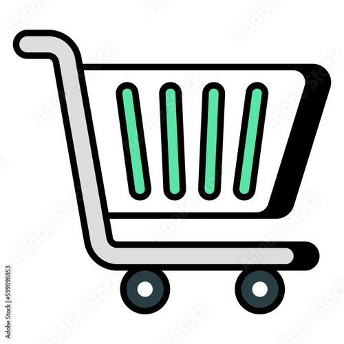 Shopping cart icon, editable vector
