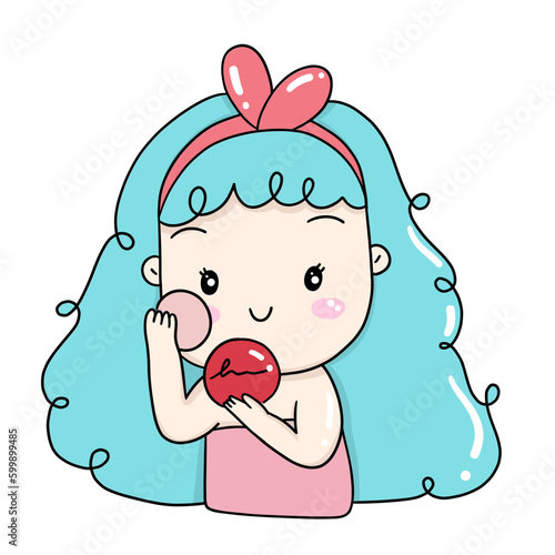 blue hair girl cartoon character