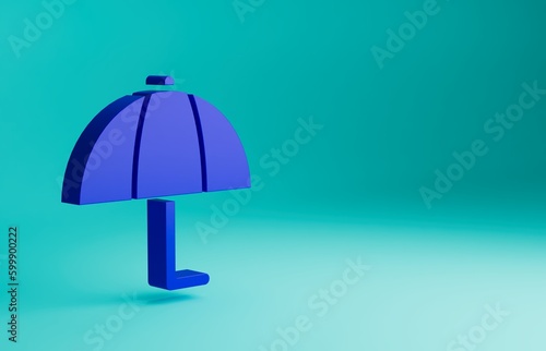 Wallpaper Mural Blue Umbrella icon isolated on blue background. Insurance concept. Waterproof icon. Protection, safety, security concept. Minimalism concept. 3D render illustration Torontodigital.ca