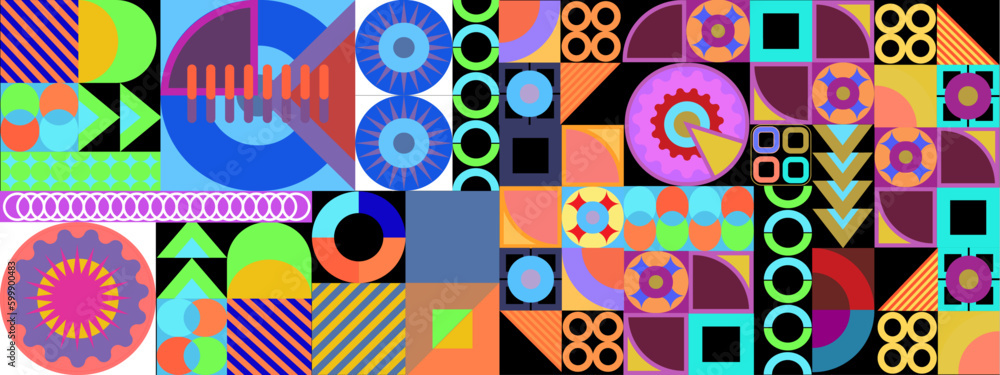 Flat design colorful colourful geometric pattern background vector