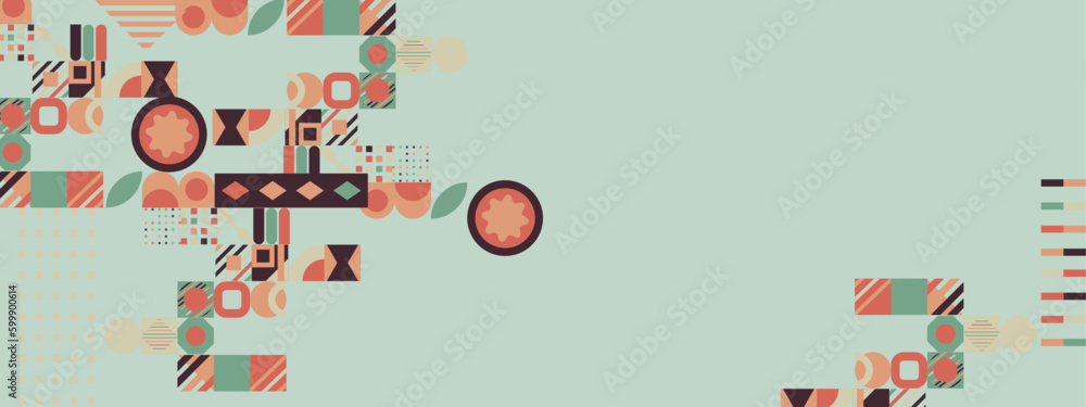 Naklejka premium Vector flat mosaic background with shapes colorful colourful