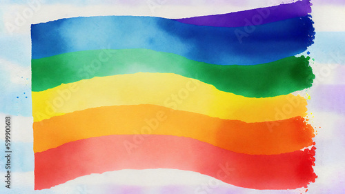 Abstract background colours of the Pride flag  the rainbow symbol of  homosexual gay lesbian bisexual and transgender people known as the LGTB community  Generative AI stock illustration image
