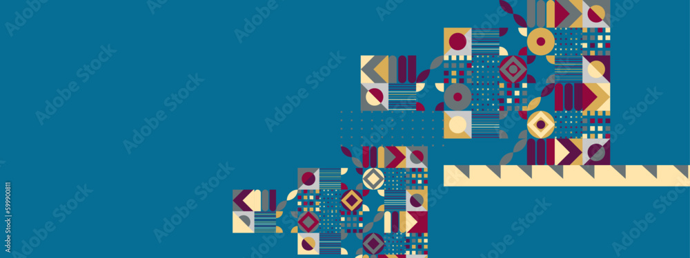 Vector retro mozaik colorful colourful flat geometric background