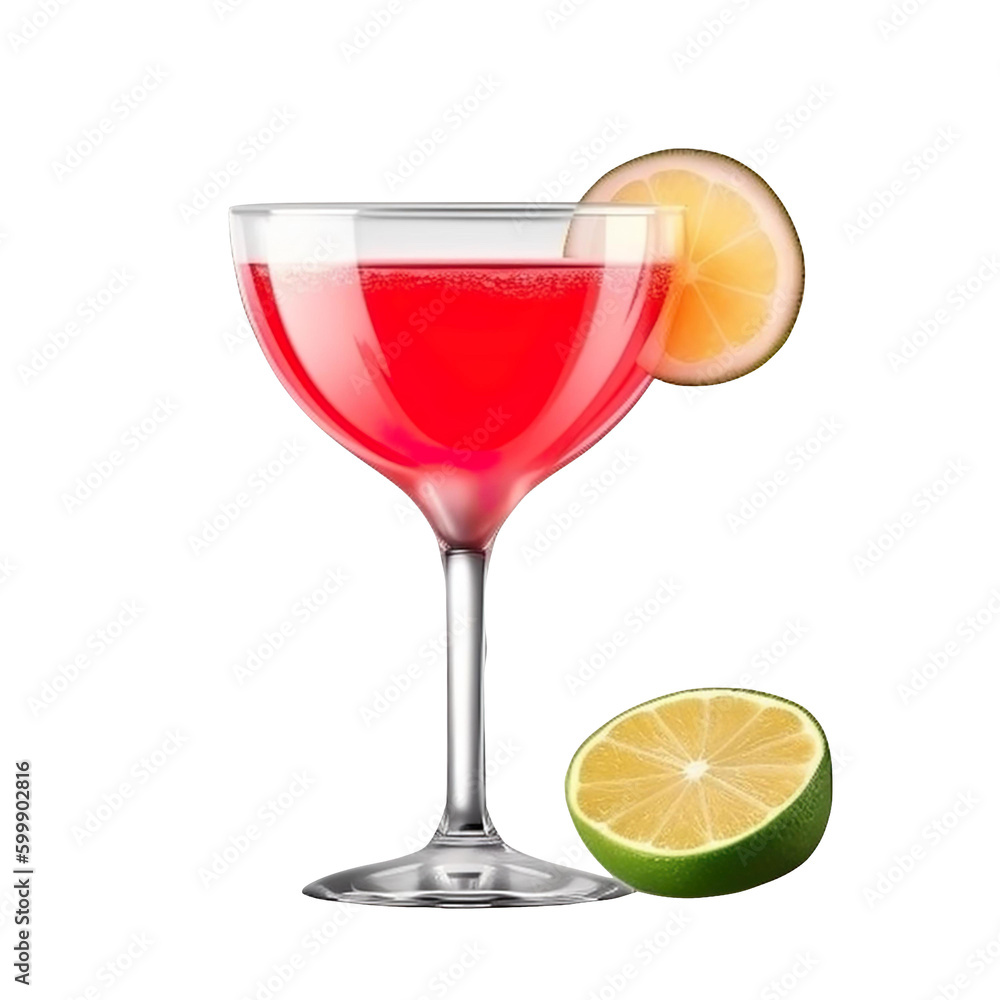daiquiri cocktail on transparent background, Generative ai