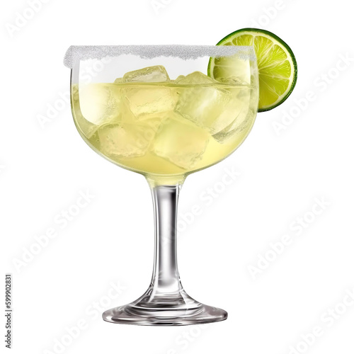 margarita  cocktail on transparent background, Generative ai photo
