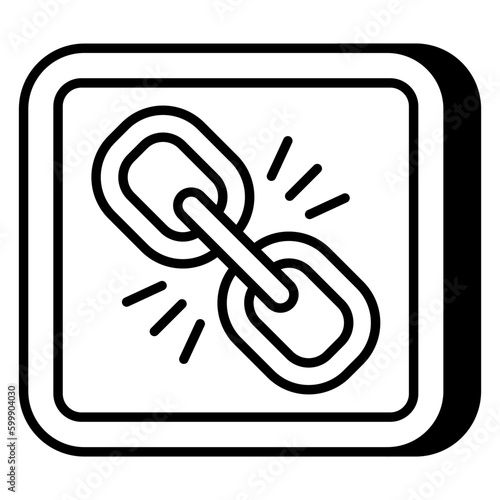 Conceptual flat design icon of linkage 
