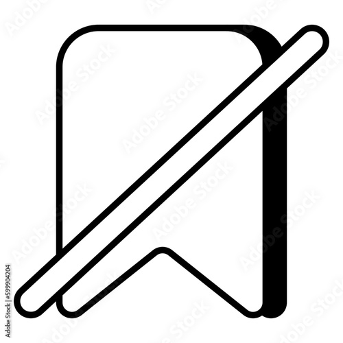 No bookmark icon, editable vector 
