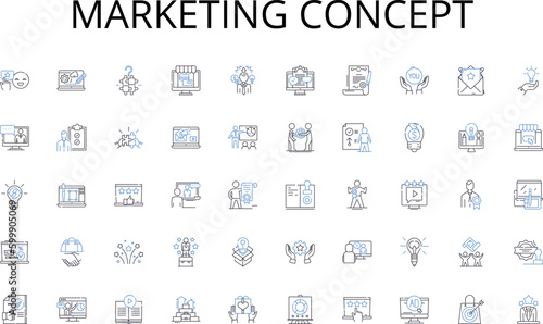 Marketing concept line icons collection. Credirthiness, Interest, Loan, Debt, Credit score, Credit card, Collateral vector and linear illustration. Mortgage,Credit limit,Default outline signs set