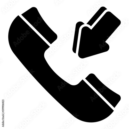 A colored design icon of incoming call