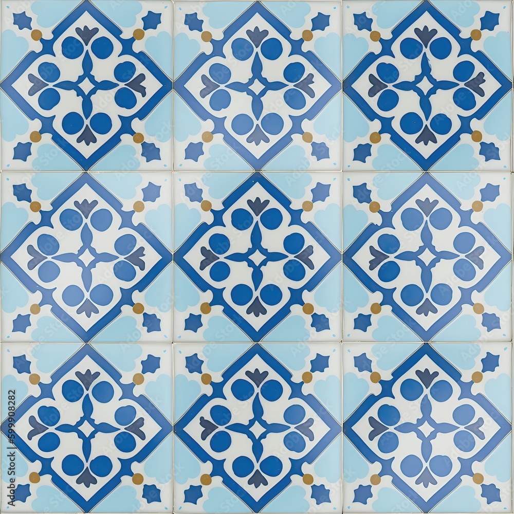 Fototapeta premium Ceramic tile pattern. Wall or floor texture. Absrtract decorative porcelain tile.