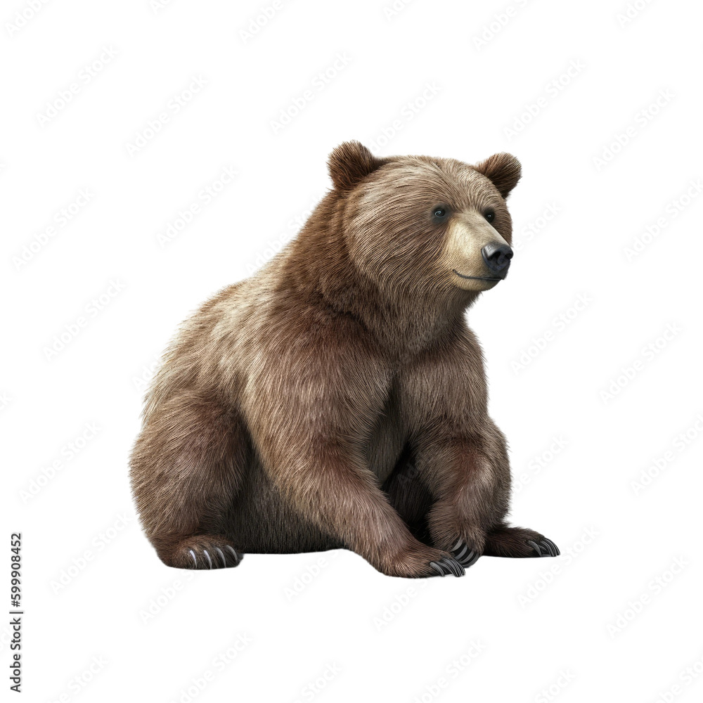 Obraz premium Cute bear. Transparent isolated background. AI generated