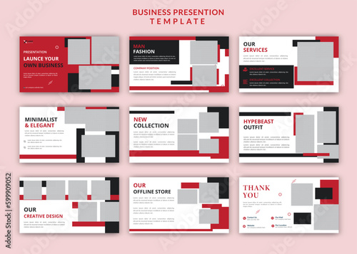 Minimalist set of fashion slide powerpoint presentation landing page keynote fashion template