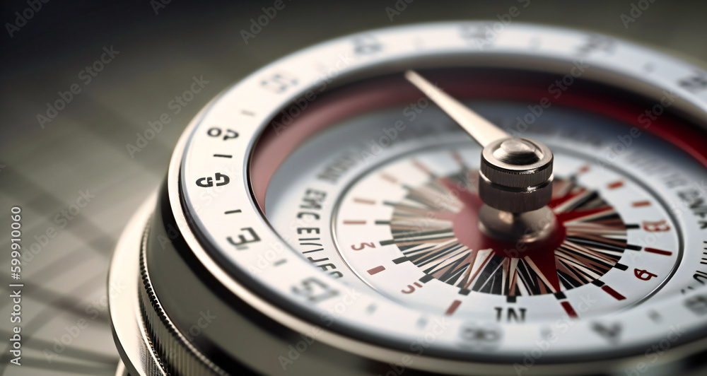 a compass with an arrow in it