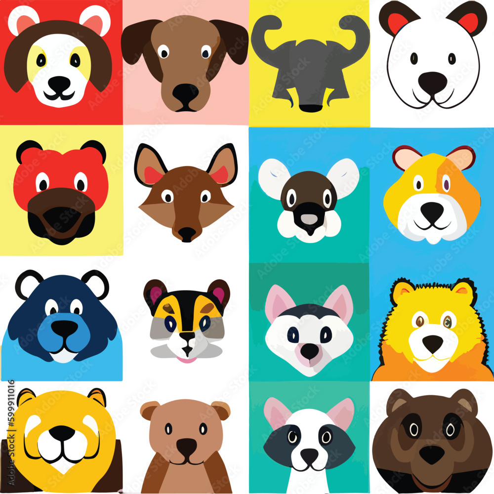 Animal head vector design black and white Animal head vector design black and white