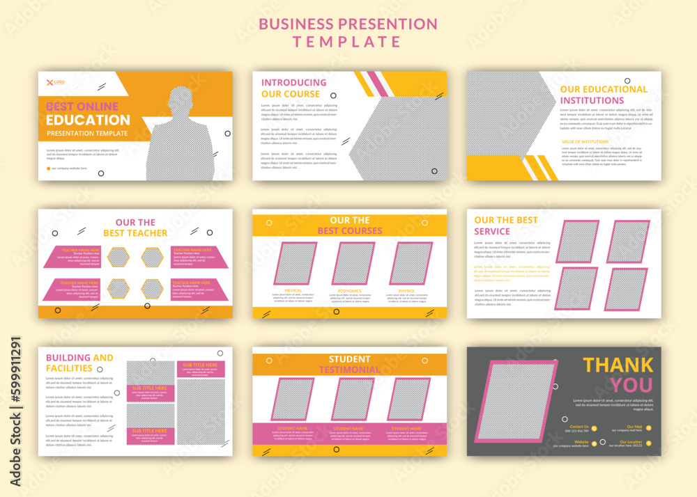 Online courses education editable powerpoint presentation slide templates