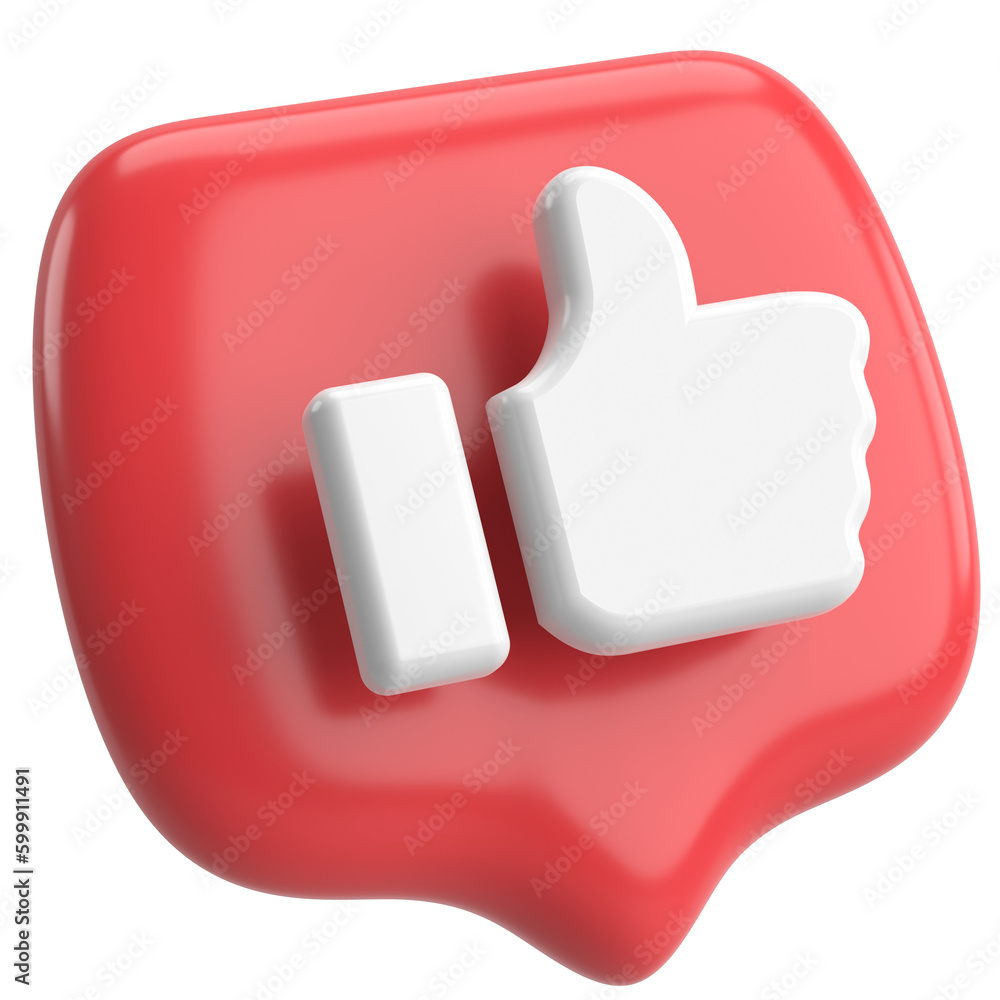 Like button. Like icon. 3D illustration. Like button. Like icon. 3D illustration.