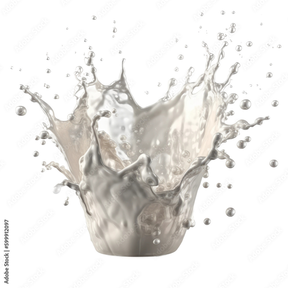Abstract Milk splashes. Transparent isolated background. AI generated Abstract Milk splashes. Transparent isolated background. AI generated