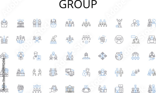 Group line icons collection. Artificial, Smart, Automation, Machine, Learning, Cognitive, Genius vector and linear illustration. Virtual,Knowledge,Intelligent outline signs set